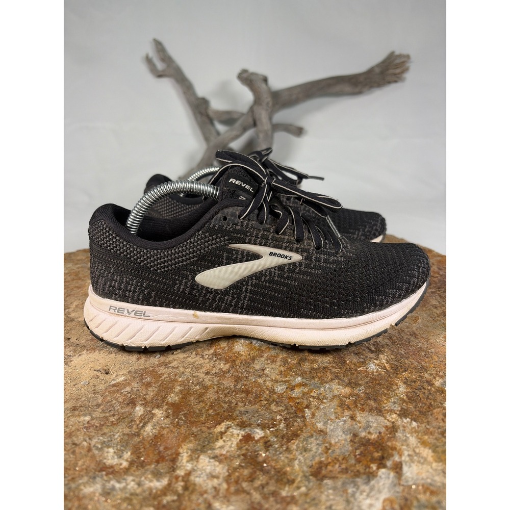 Brooks Revel 3 Womens Running Shoes Black Grey Knit 1203021B012 Size 6